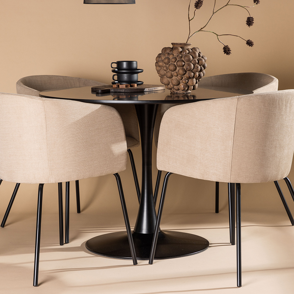 Matgrupp Venture Home Glade Ø 100 cm med 4 Berit Stolar