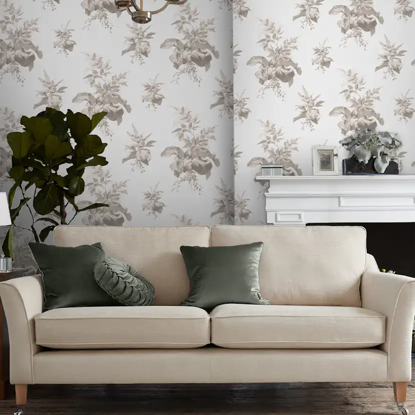 Tapet Laura Ashley Narberth Dove 119850 EasyUp, Mönstrad Grå