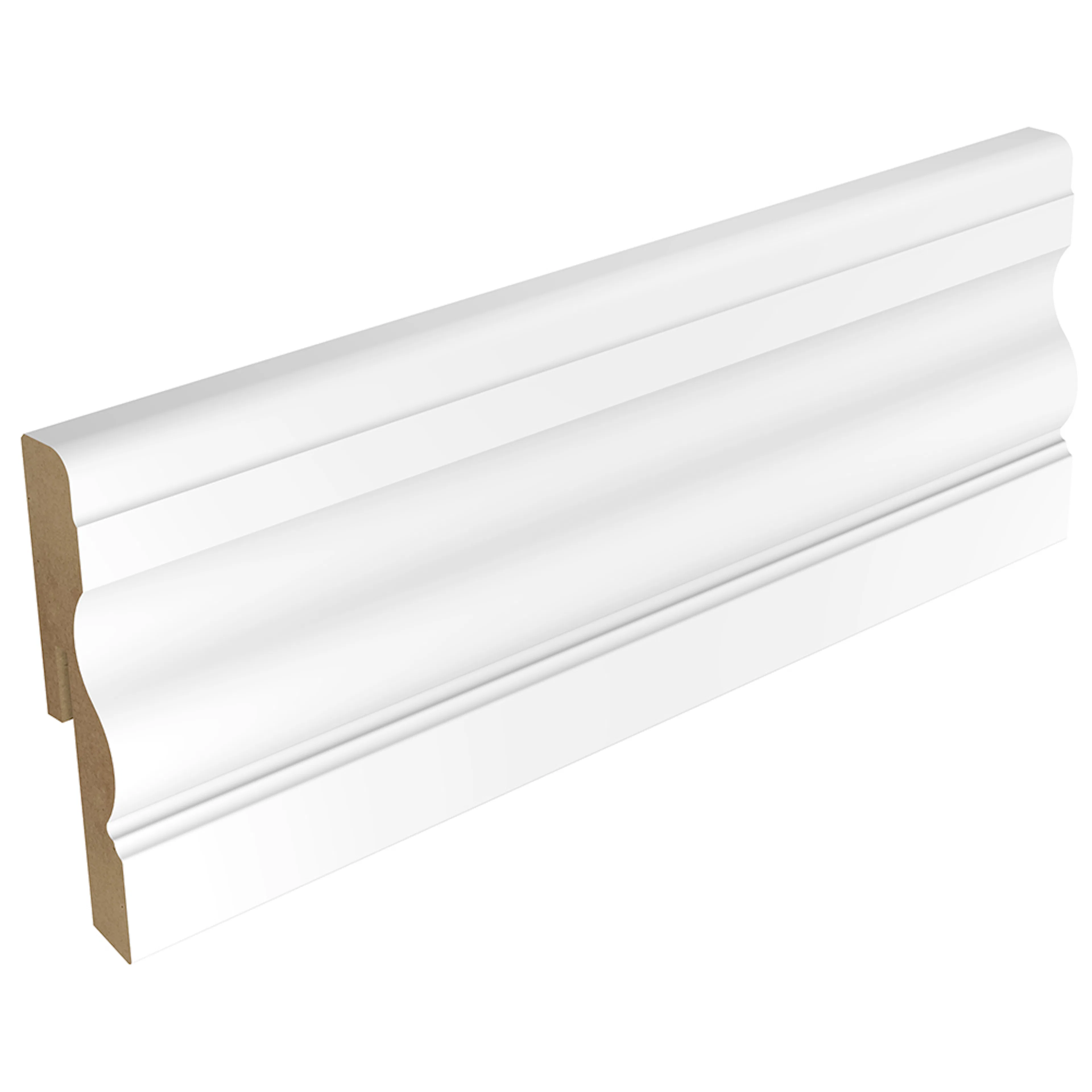 GOLVLIST MED KABELKANAL 3,6M ALLMOGE VIT B 92MM BxH: 92x19,5 mm, Längd: 3,6 m, Allmoge