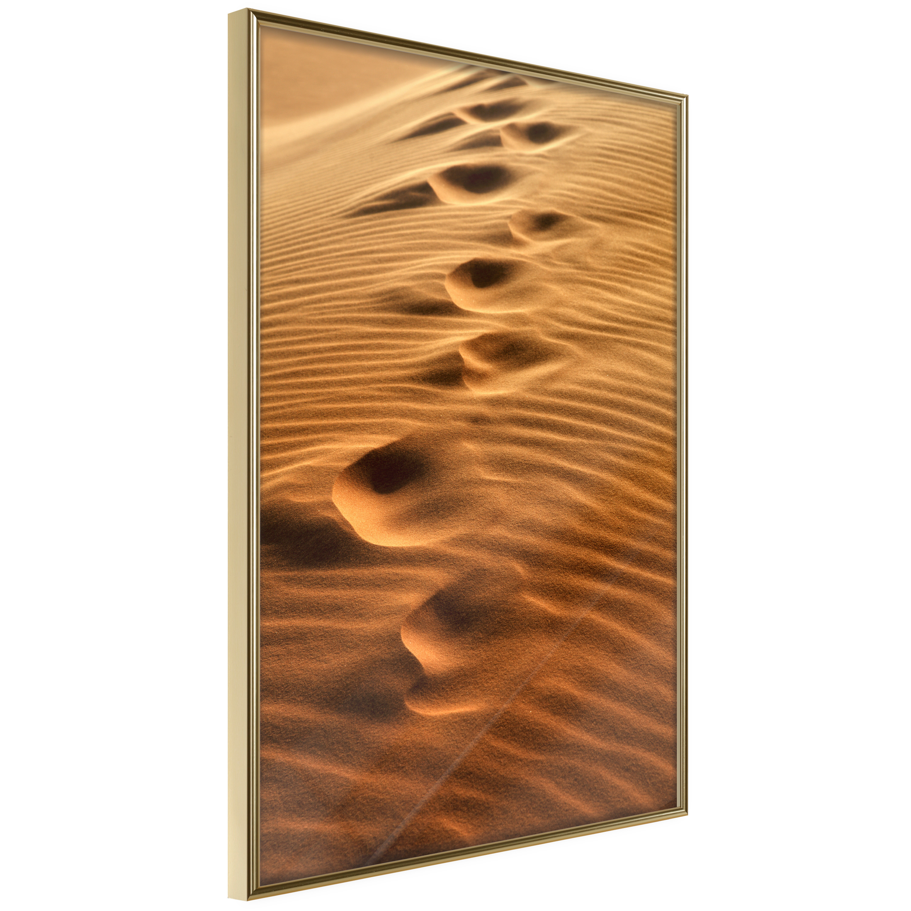 Affisch - Traces on the Sand [Poster] 40x60 Guld ram, 40x60 cm