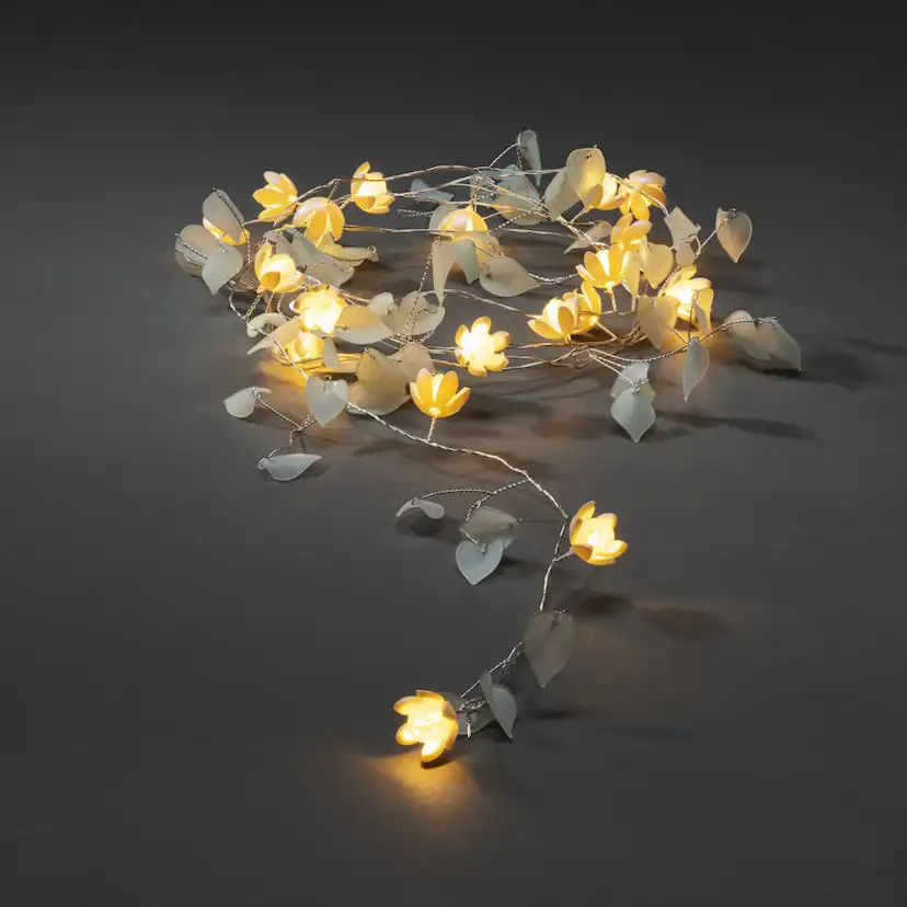 Ljusslinga Gnosjö Konstsmide Klara/Vita Blommor 20 LED