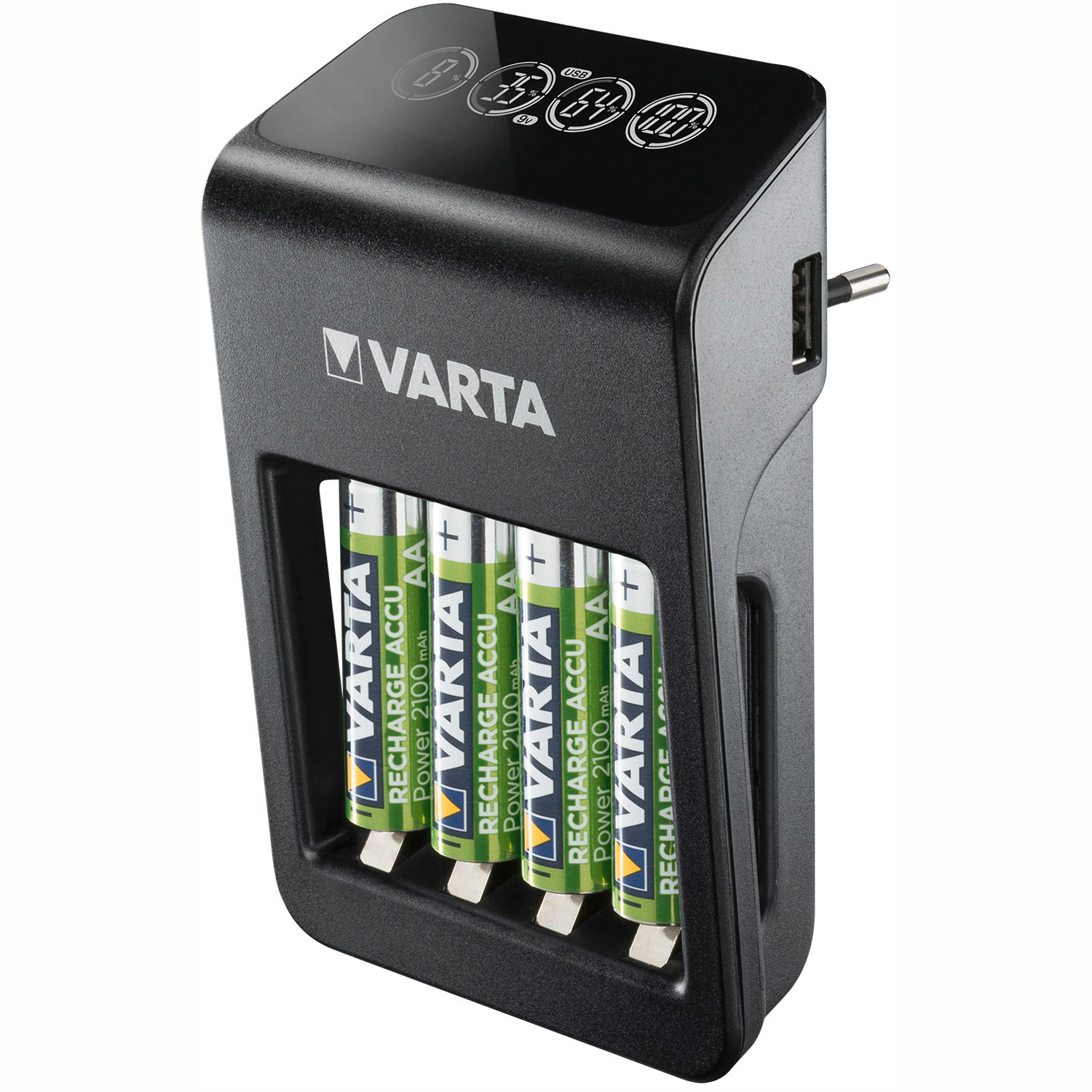 Laddare VARTA LCD Plug Carger+ AA/AAA/9V +U