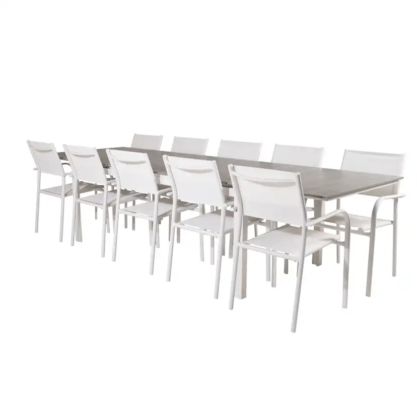 Levels Dining Table 224/324*100 - White Alu / Grey Aintwood Vit/Grå