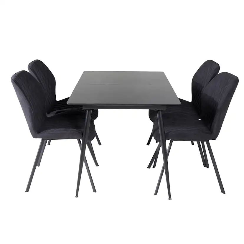 Matgrupp Venture Home Silvia med Iläggsskiva och 4 Geneva Stolar