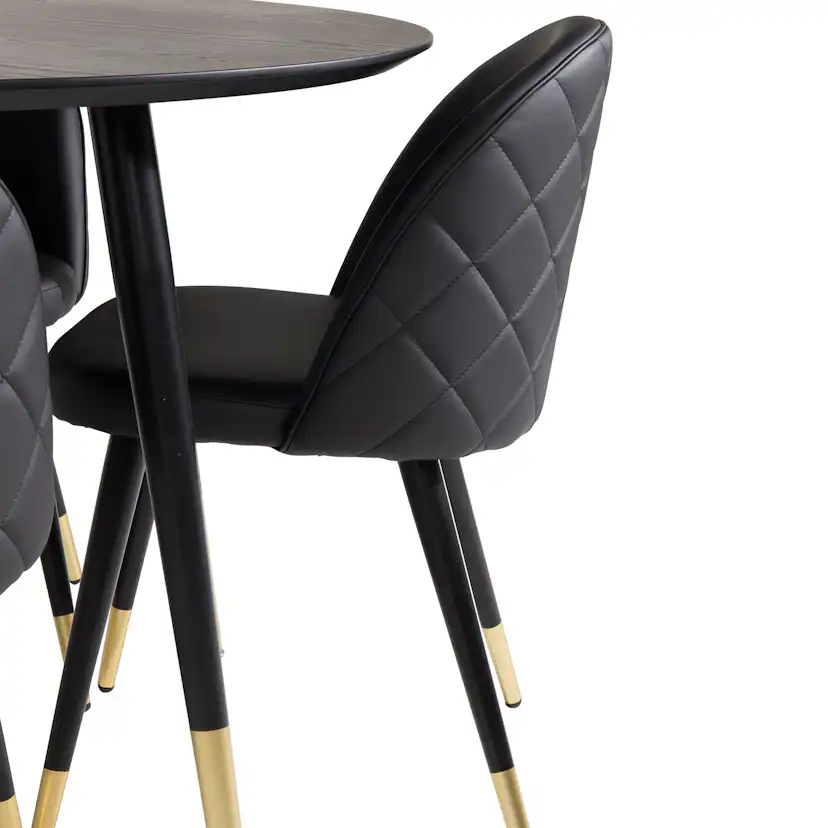 Matgrupp Venture Home Disa Rund med 4 Valentina Stolar Läder