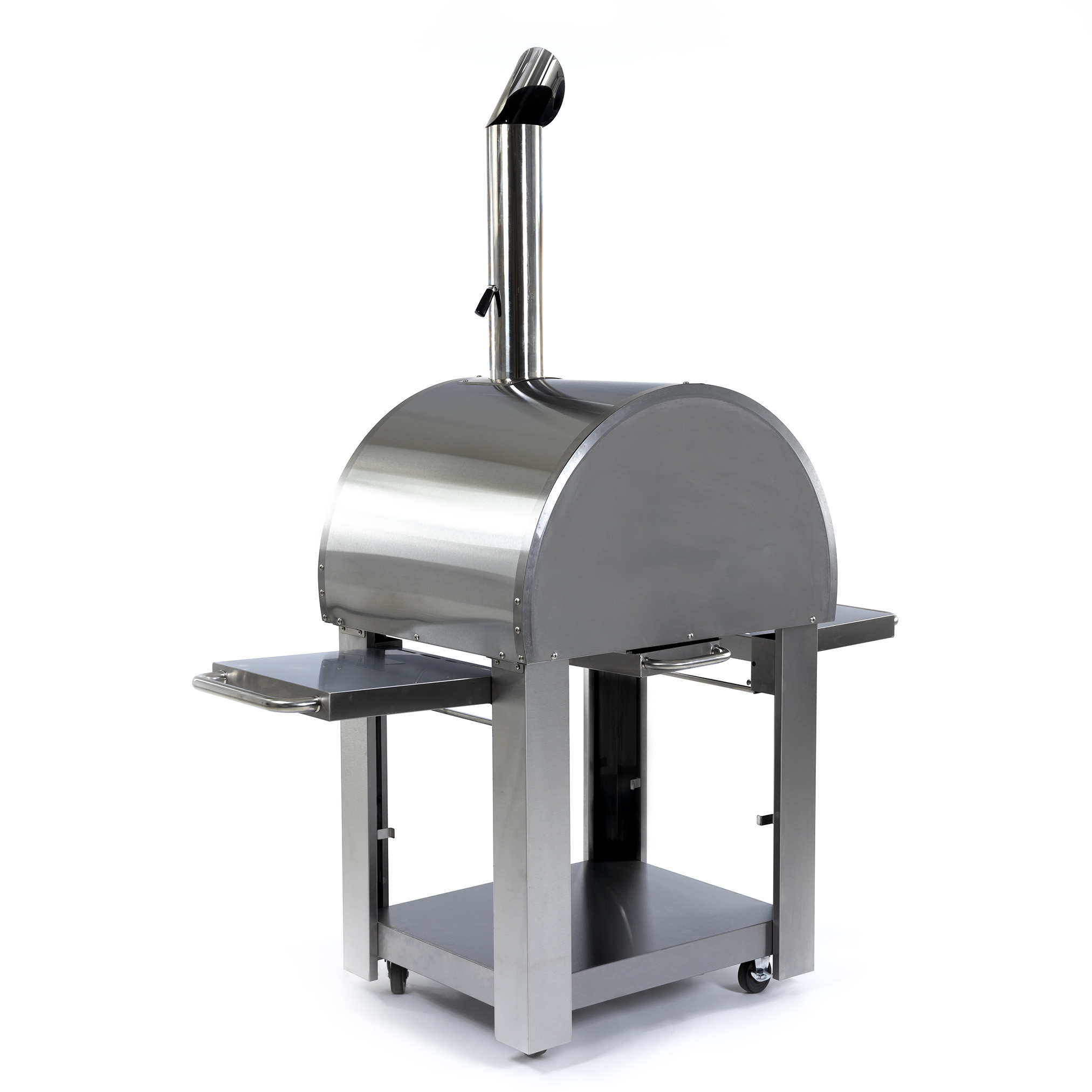 Pizzaugn Metalcraft Milano Vedeldad i Rostfritt Stål med Sidobord