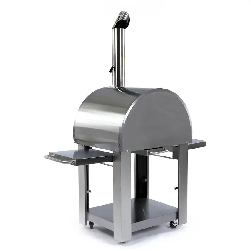 Pizzaugn Metalcraft Milano Vedeldad i Rostfritt Stål med Sidobord