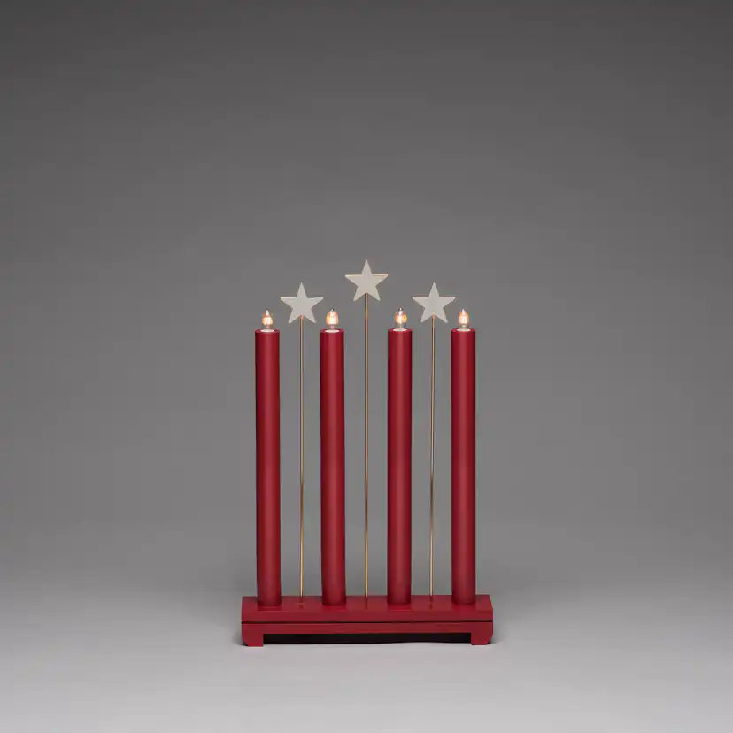 Adventsljusstake Gnosjö Konstsmide 4L med stjärnor