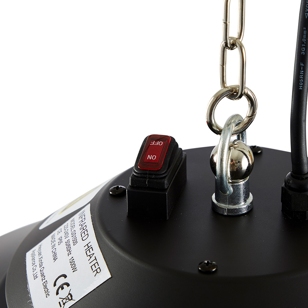 Infravärmare Outfit Bella Fjärrkontrollstyrd Hängande Terrassvärmare med Lampa