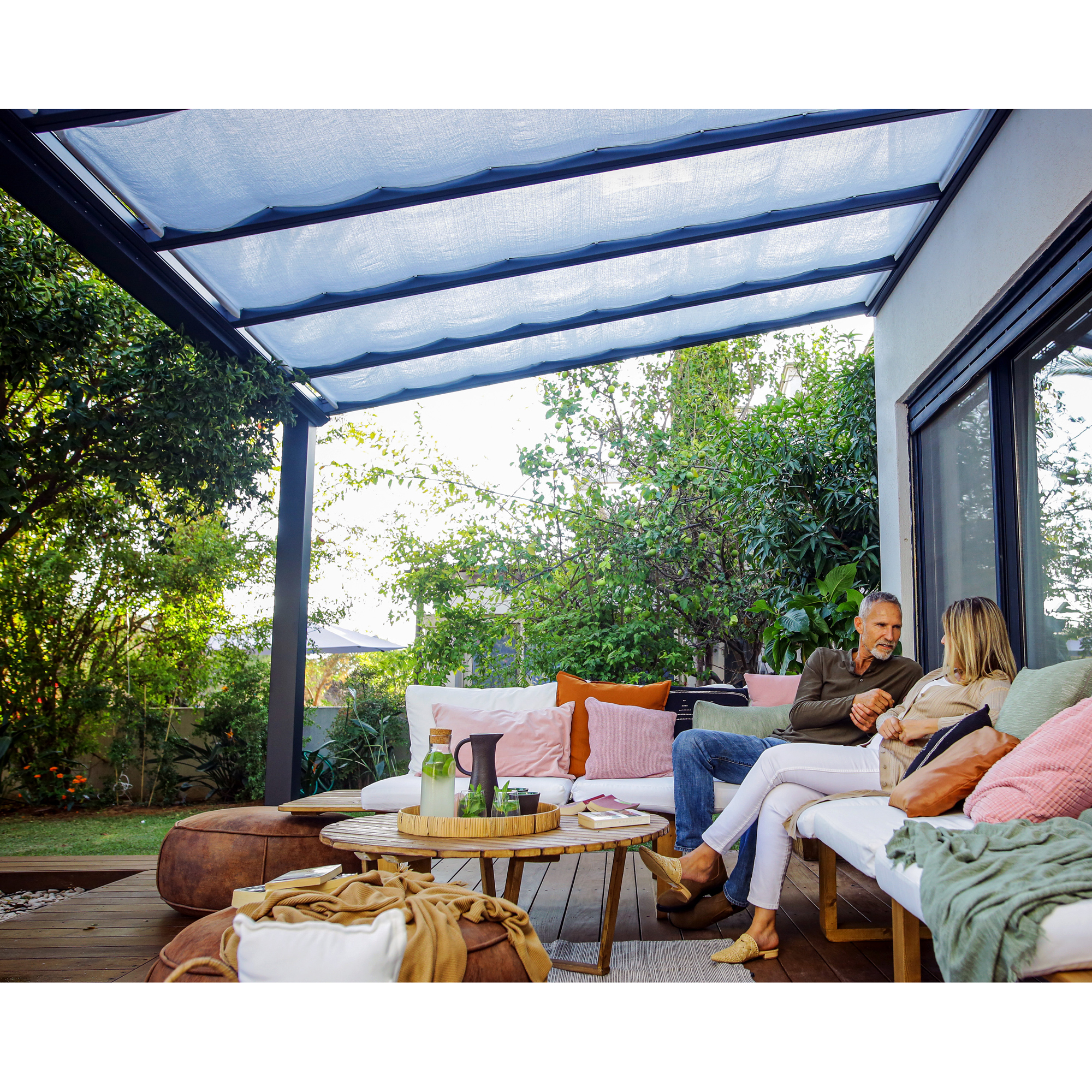 Gardinset Canopia by Palram Skuggkit Till Pergola Stockholm 3,4 x 8,1 m Vitt