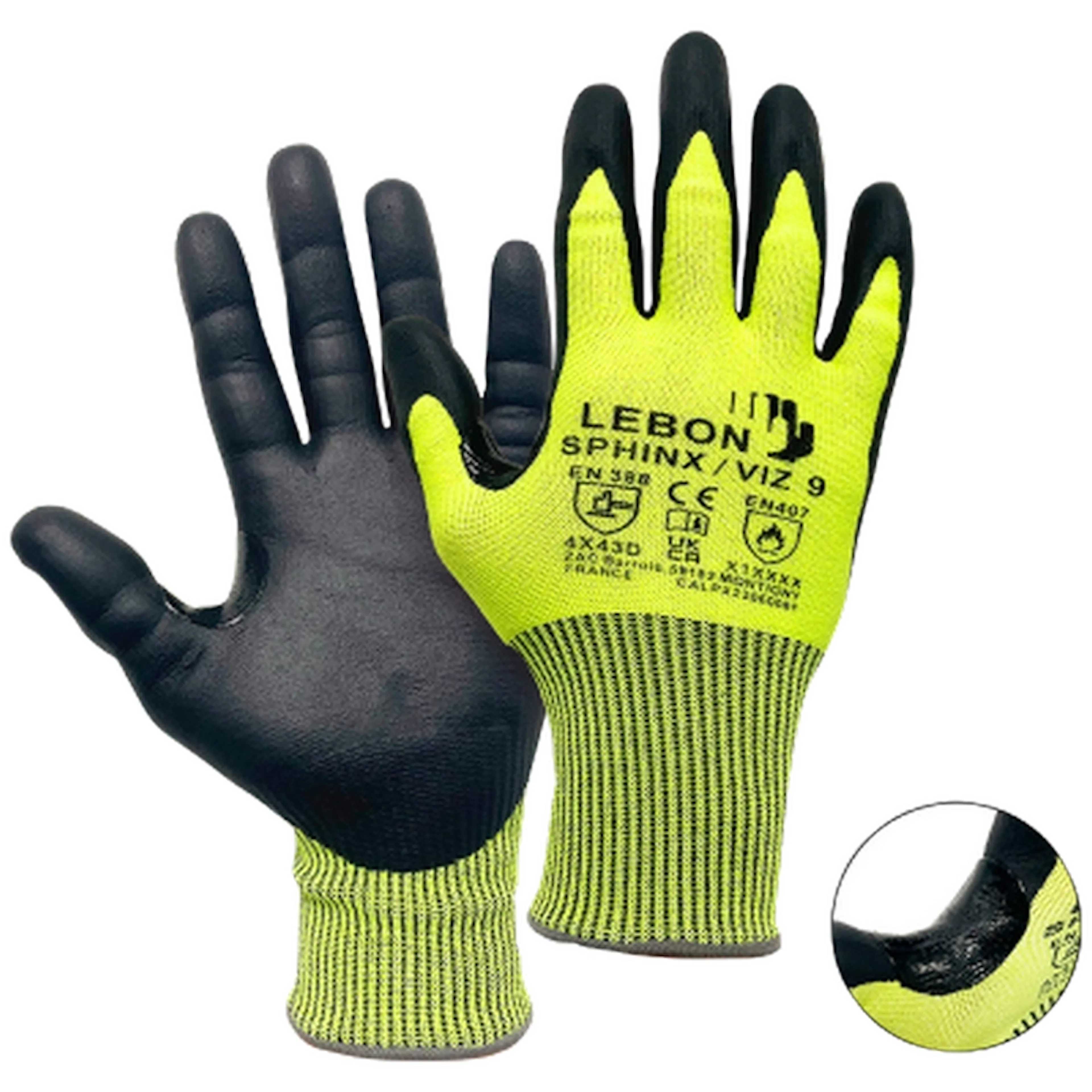 Arbetshandske Lebon Sphinx Viz Skärskyddshandske Klass D