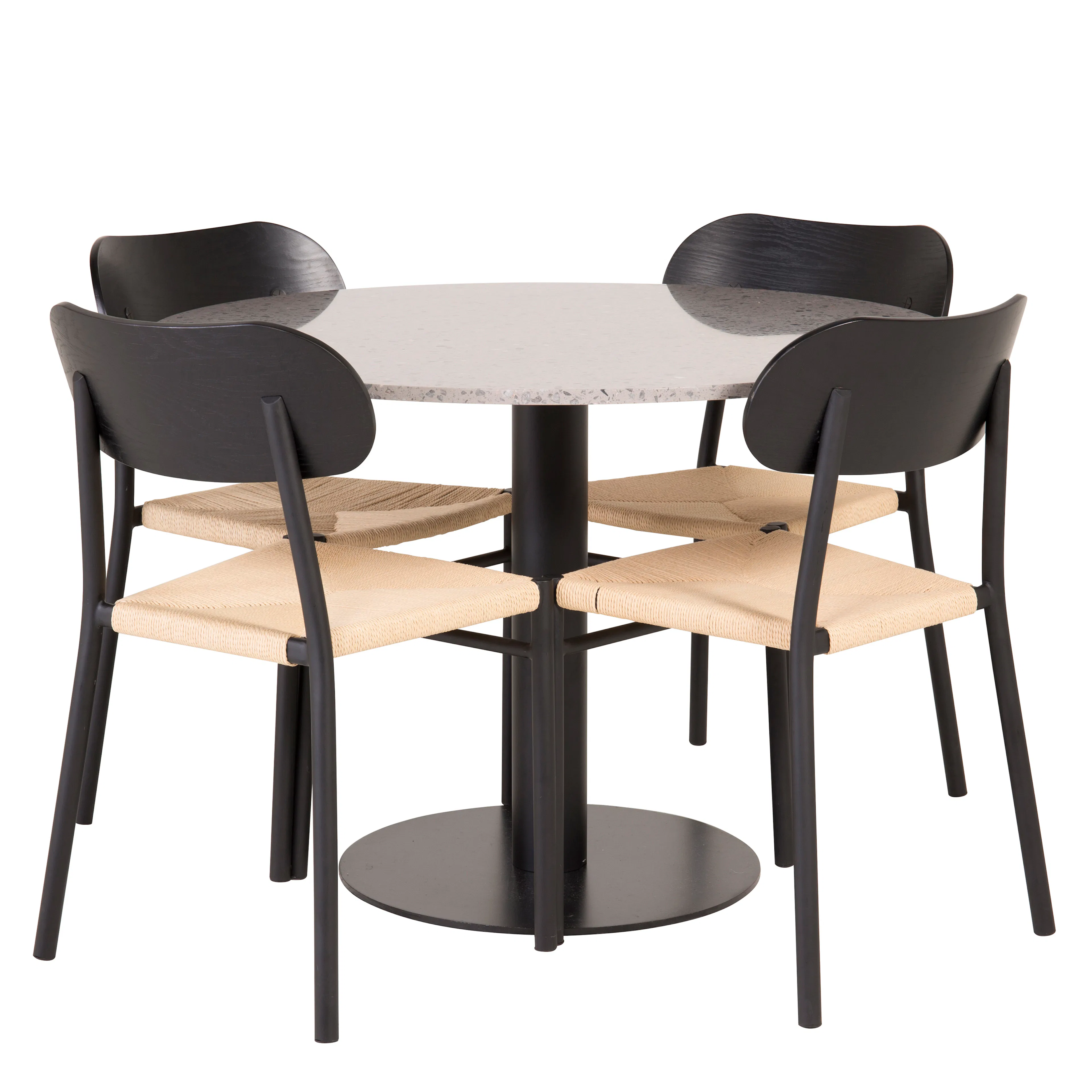 Matgrupp Venture Home Roxanna Grå Bord med 4 Peggy Stolar