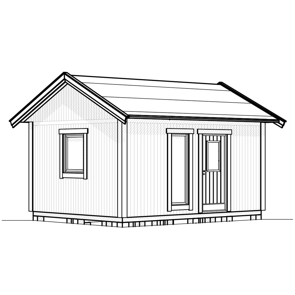 Attefallshus Vibostugan Njuta 20-1 19,6 m² Trähus