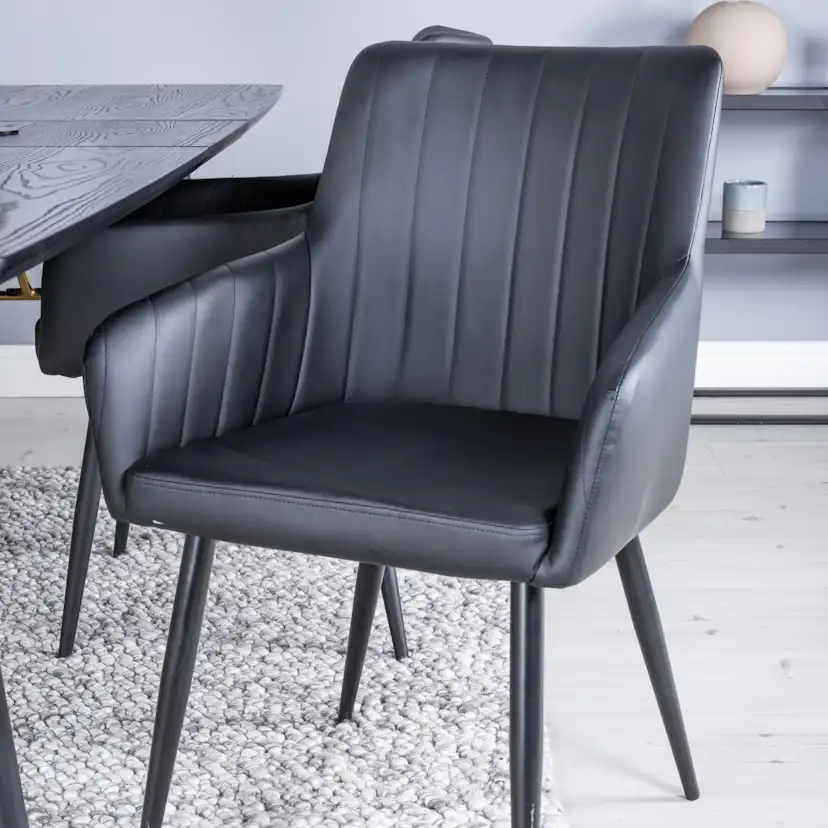 Matgrupp Venture Home Guld med 4 Corina Stolar Konstläder