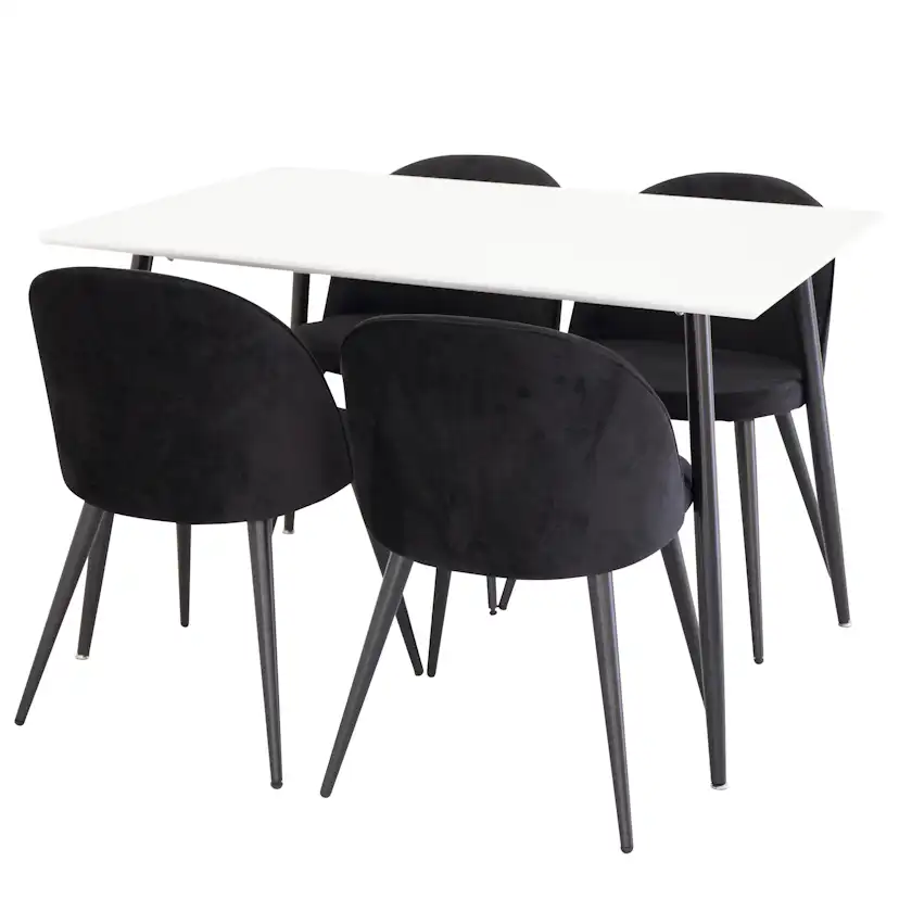 Matgrupp Venture Home Pobbie med 4 Stolar Valentina Sammet