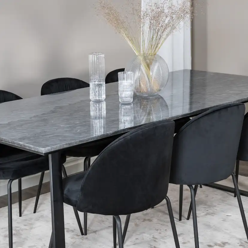 Matgrupp Venture Home Estelle med 6 Wrigley Stolar Sammet