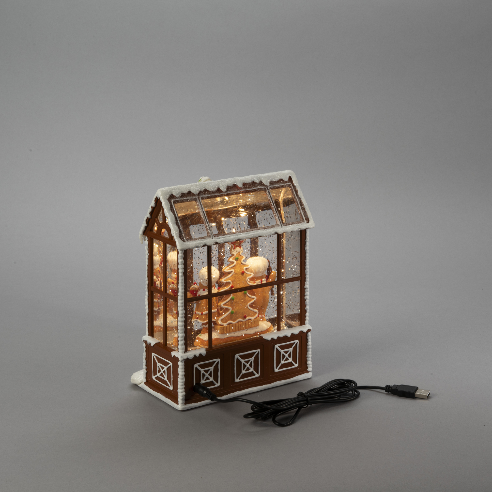 Snöglob Gnosjö Konstsmide Vattenfylld lykta Pepparkakshus LED