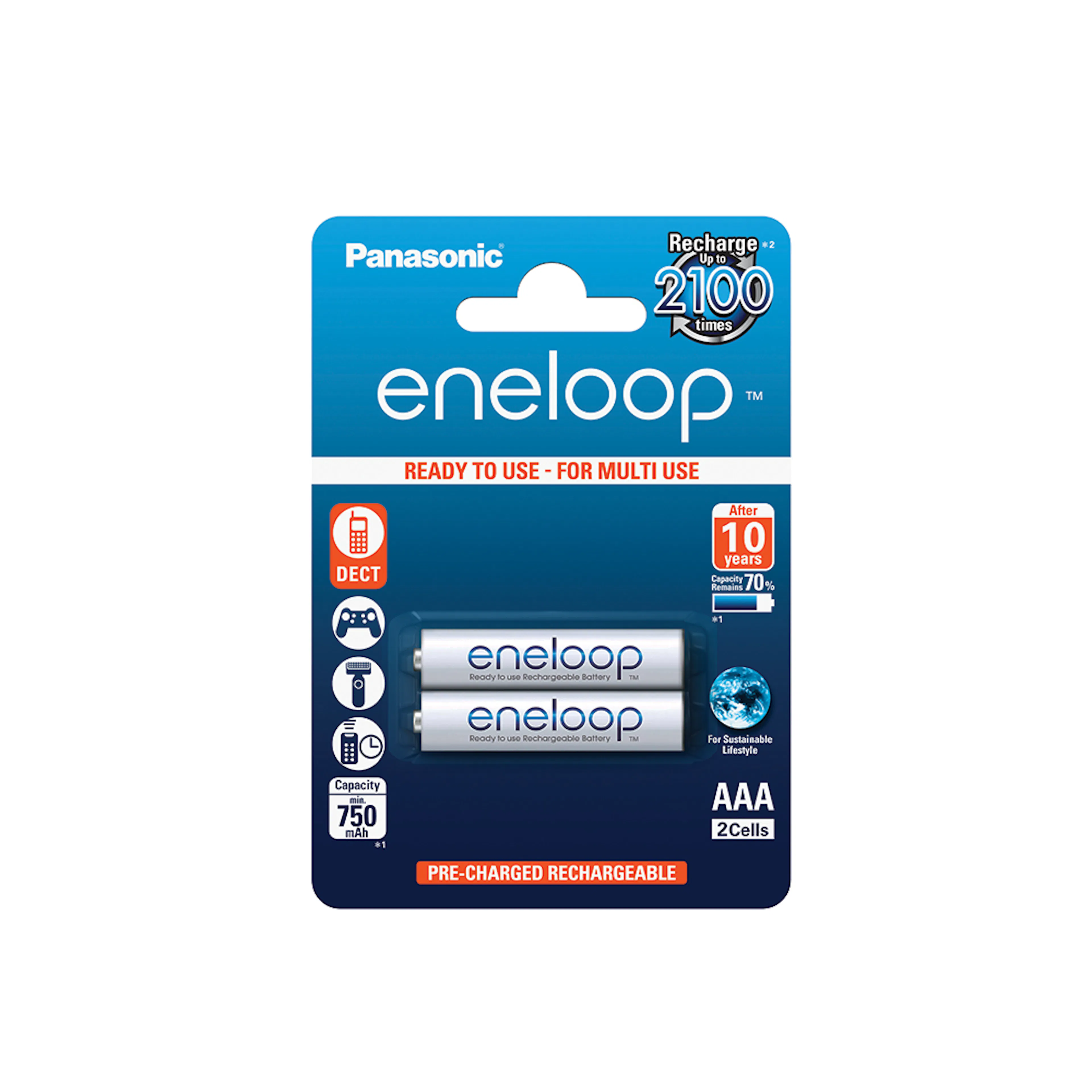 Batteri Panasonic Uppladdningsbara Eneloop AAA (750mAh)