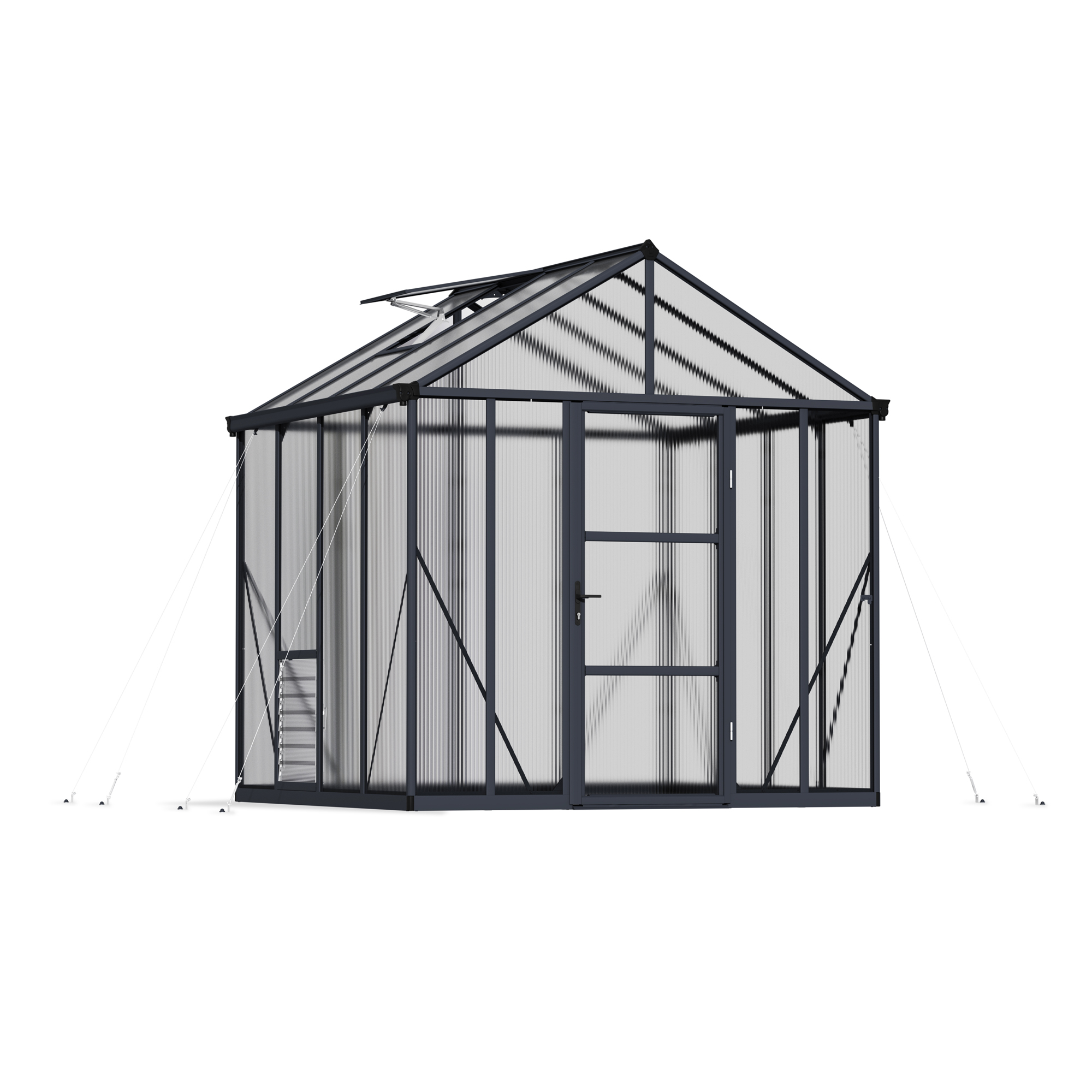 Växthus Canopia by Palram Glory Aluminiumram med UV-Skyddad Polykarbonat & Automatisk Ventilationsöppnare, 6,2 m²