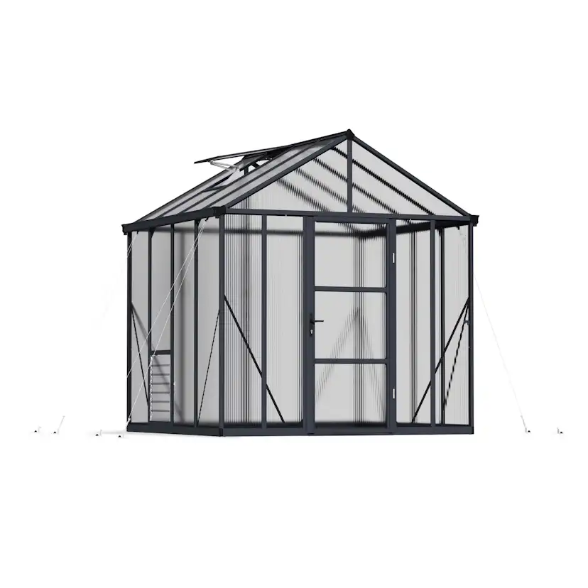 Växthus Canopia by Palram Glory Aluminiumram med UV-Skyddad Polykarbonat & Automatisk Ventilationsöppnare, 6,2 m²