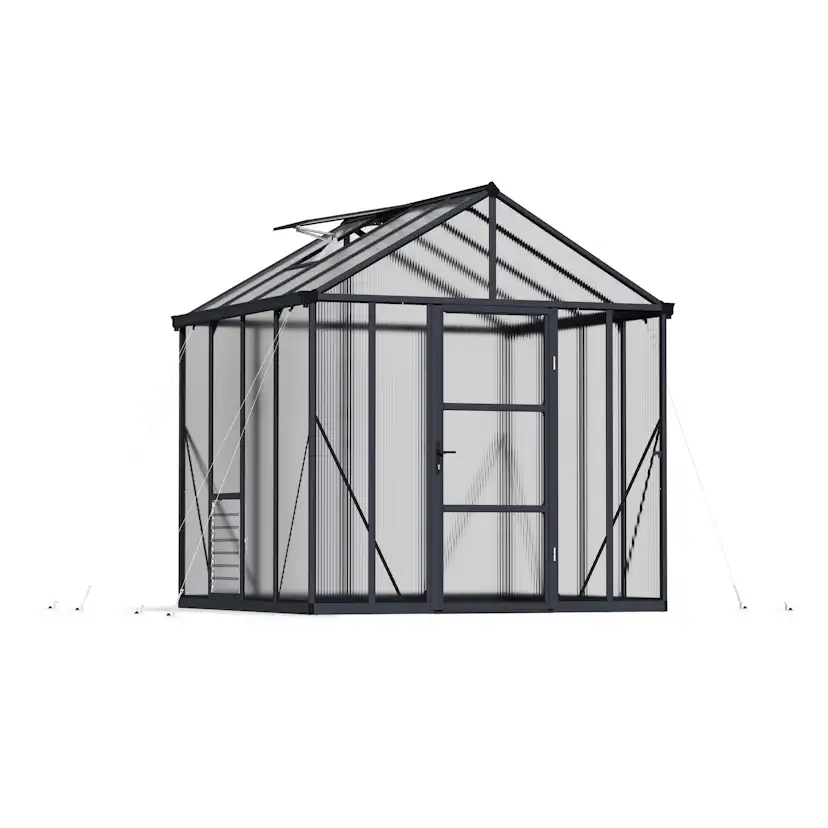 Växthus Canopia by Palram Glory Aluminiumram med UV-Skyddad Polykarbonat & Automatisk Ventilationsöppnare, 6,2 m²
