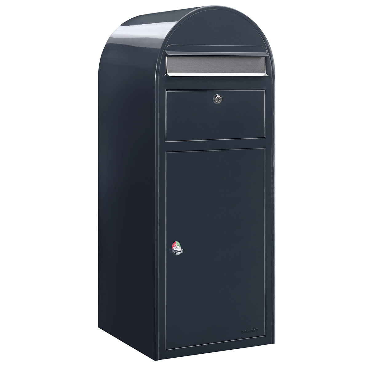 Bobi Cargo RAL 7016 grey with stainless steel letterplate Grå