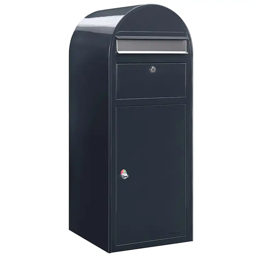 Bobi Cargo RAL 7016 grey with stainless steel letterplate Grå