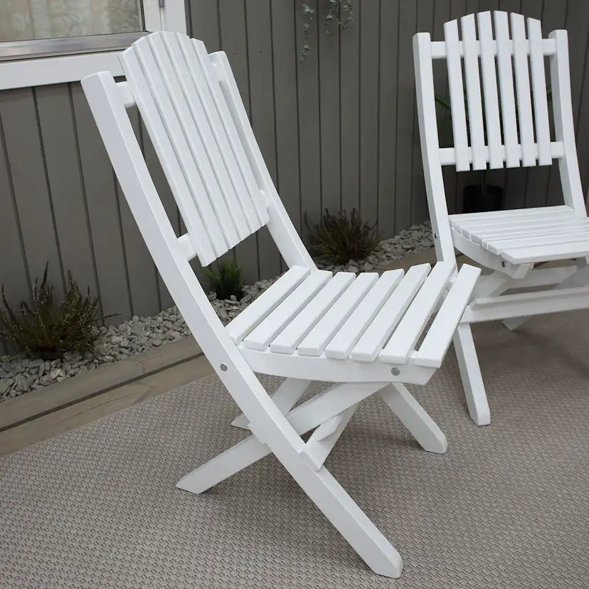 VISBY folding chair, 2-pack Vit