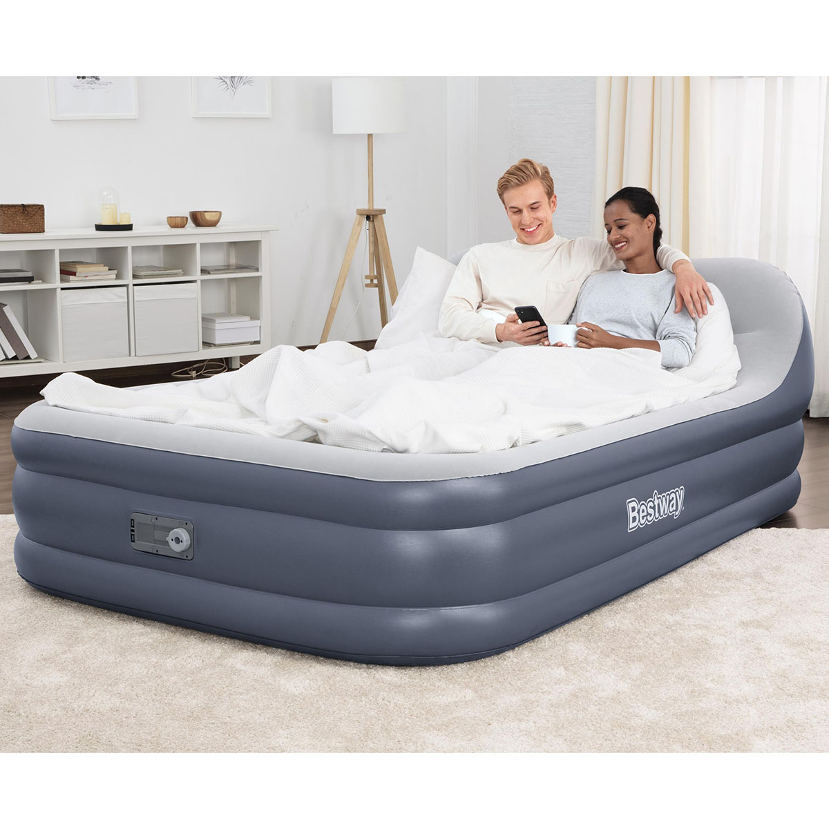 Uppblåsbar Madrass Bestway Tritech Airbed Queen Med Gavel