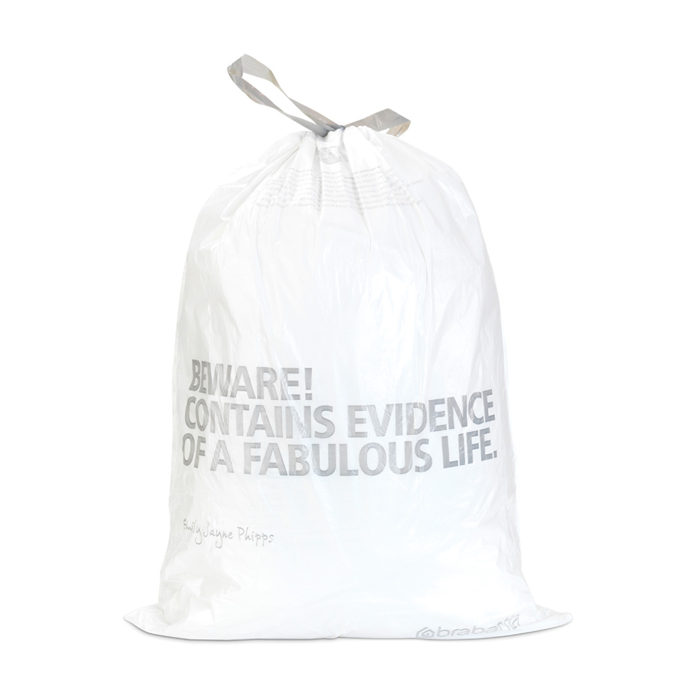 Avfallspåsar Brabantia 40/50/60L Vit Plastpåse med Knytband