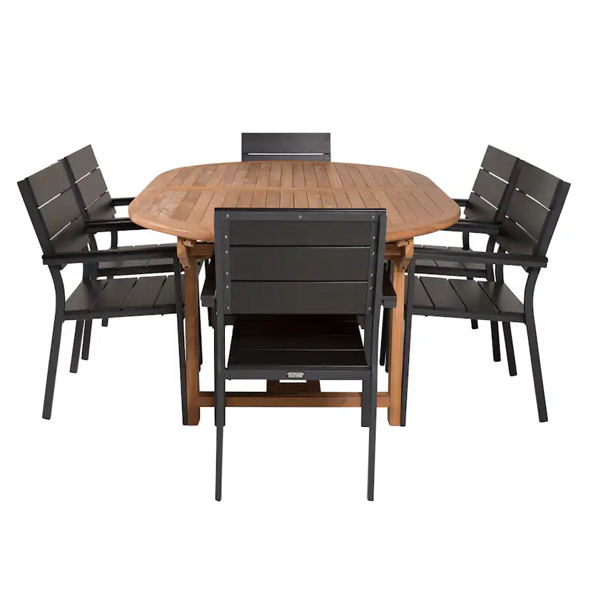 Matgrupp Venture Home Kenya 180-240x120 Teak med 6 Levels Karmstolar