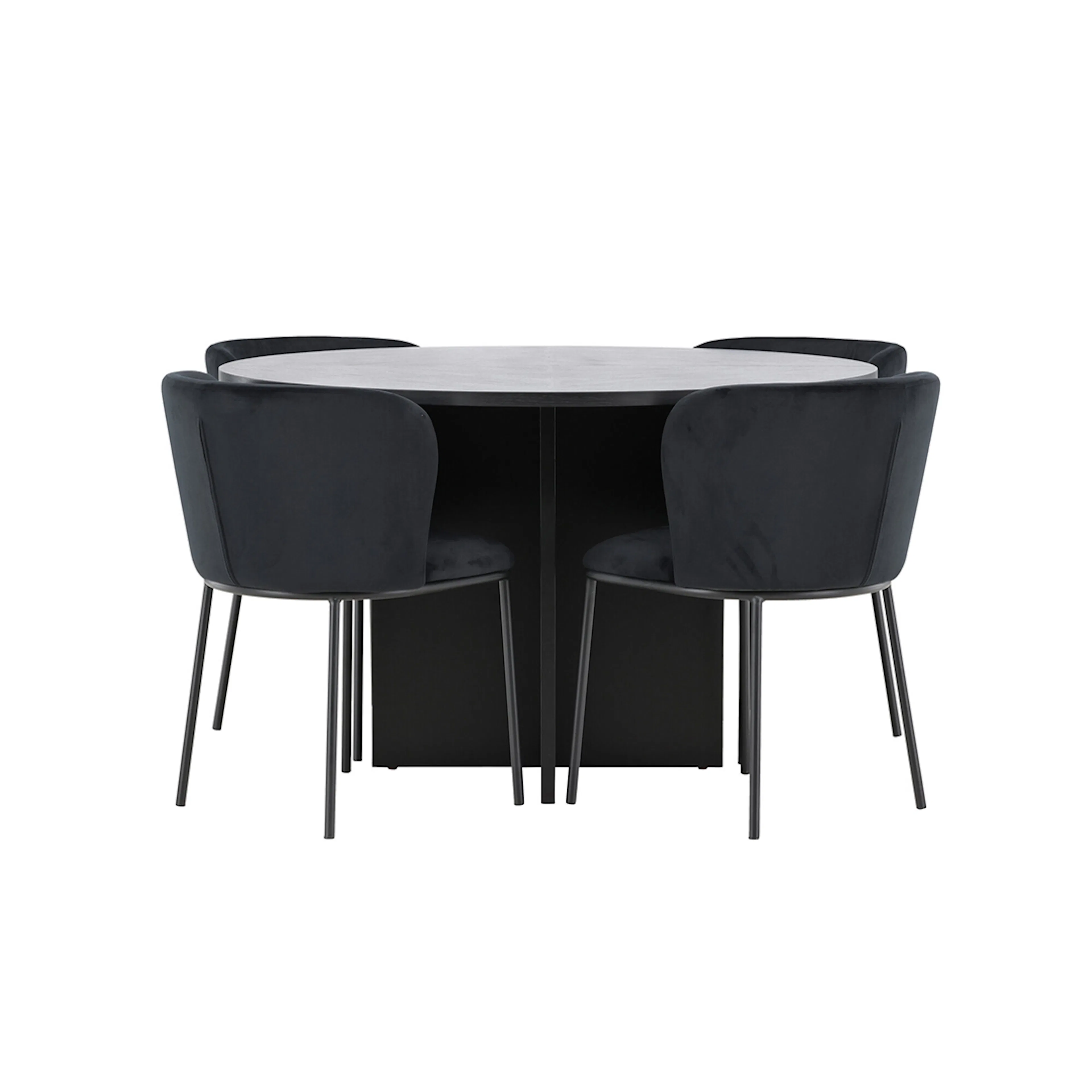 Matgrupp Venture Home Strada Ø120 cm med 4st Edina Matstolar