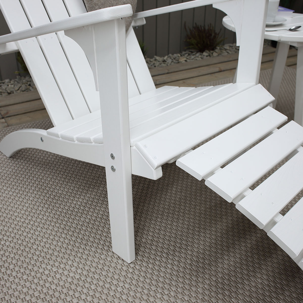 KUNGSHAMN deck chair incl. foot stool Vit