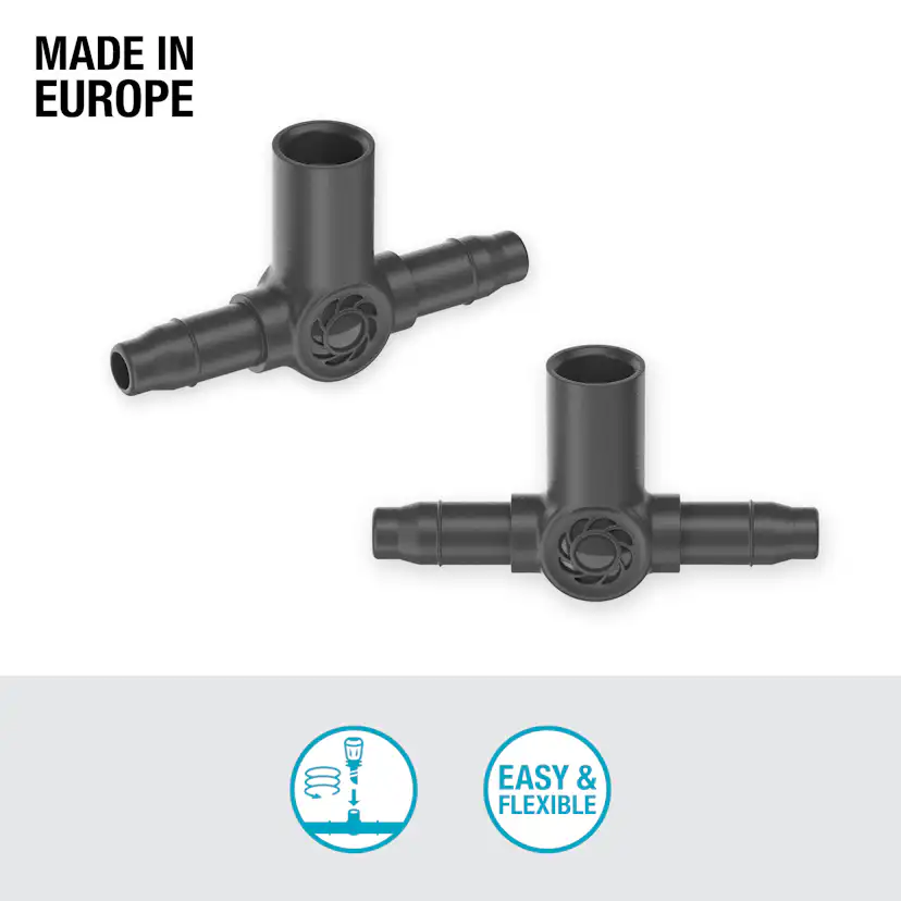 T-koppling Gardena Micro-Drip med Spridarfäste 4,6 mm (3/16")