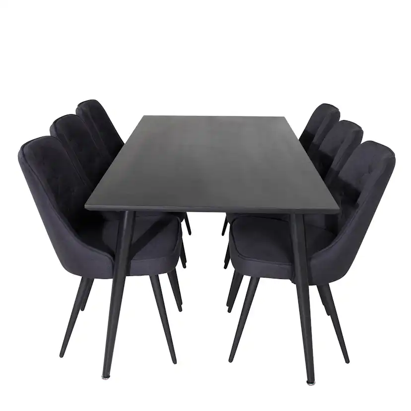 Matgrupp Venture Home Dipp med 6 Velvet Deluxe Stolar