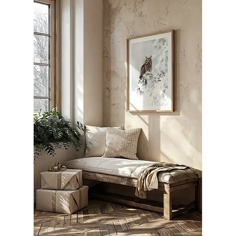 Poster Gallerix Owl On Snow Branch