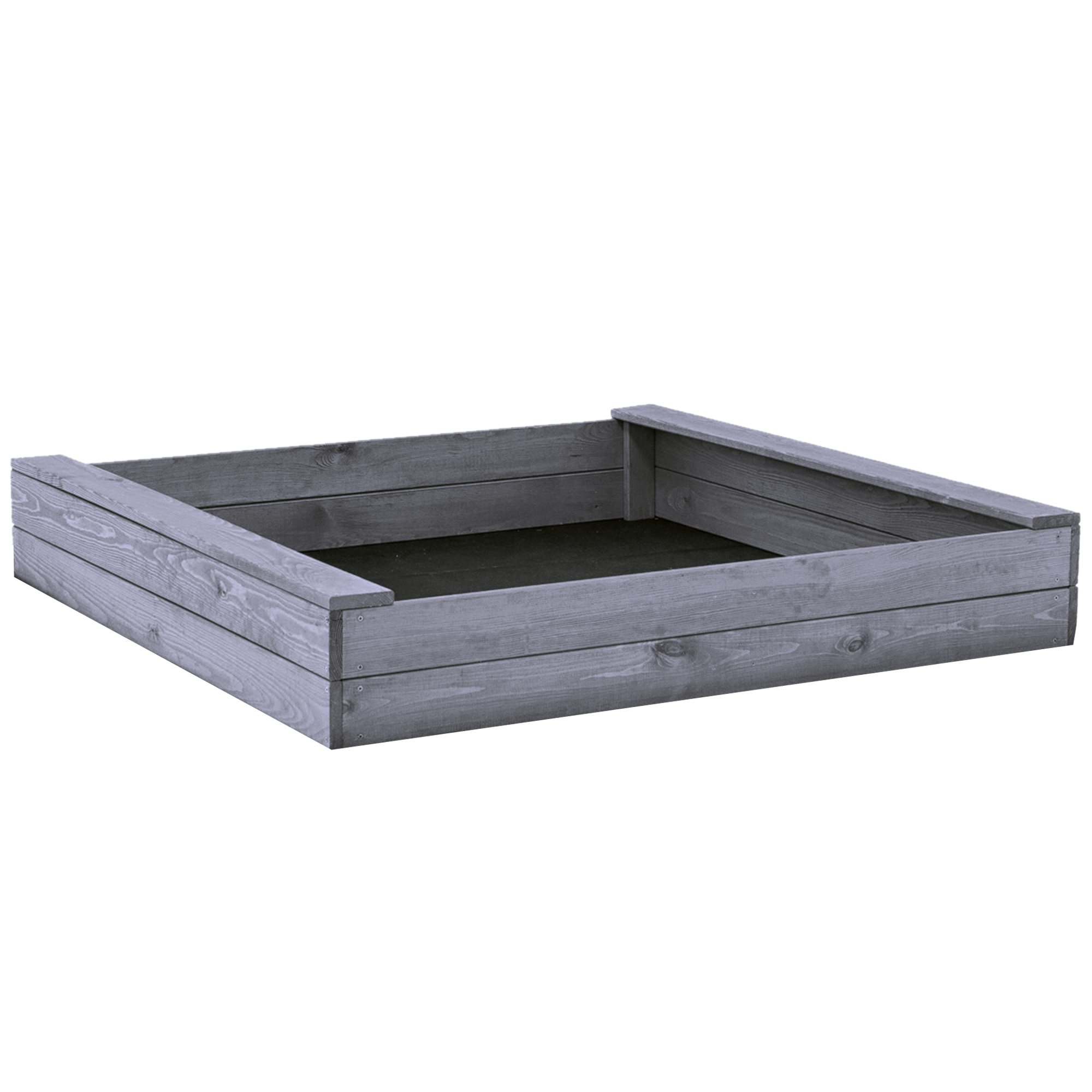 Sandlåda Nordic Play Grå Grundmålad 120x120 cm Smal