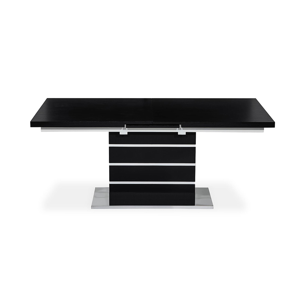 Macahan Förlängningsbart Matbord 180 cm Vit/Svart, 180 cm