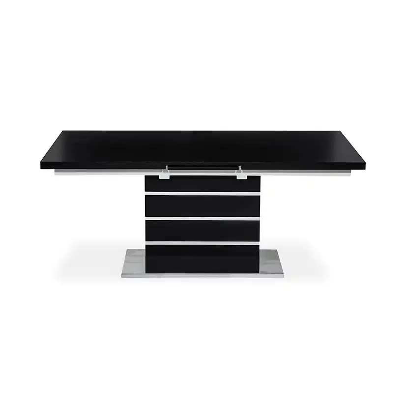 Macahan Förlängningsbart Matbord 180 cm Vit/Svart, 180 cm
