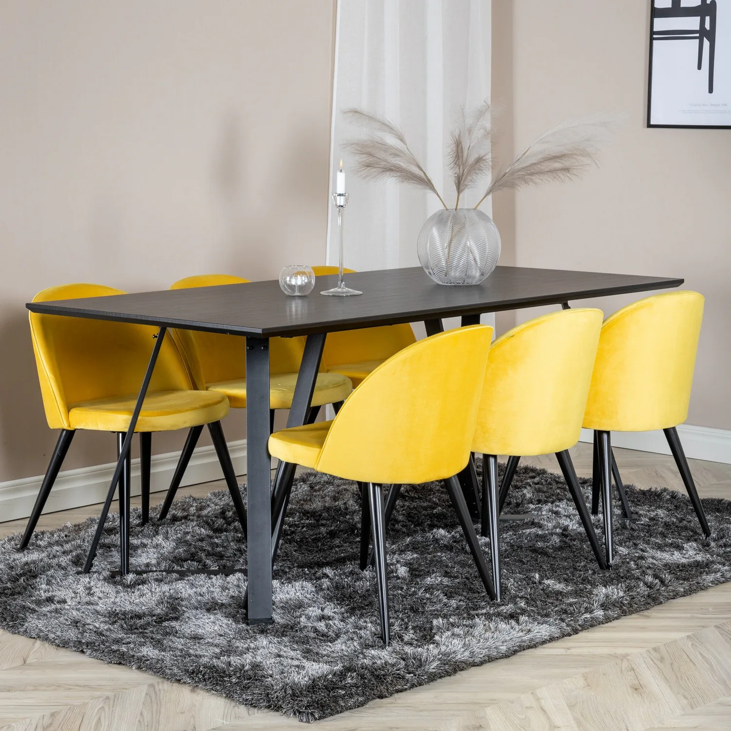 Matgrupp Venture Home Madde med 6 Valentina Stolar Sammmet