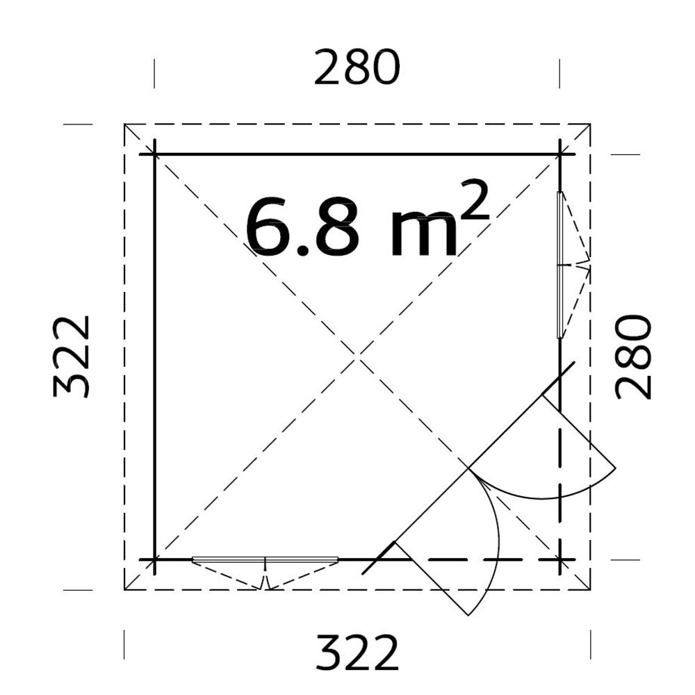 Melanie 6,8 m2 Grå dippad