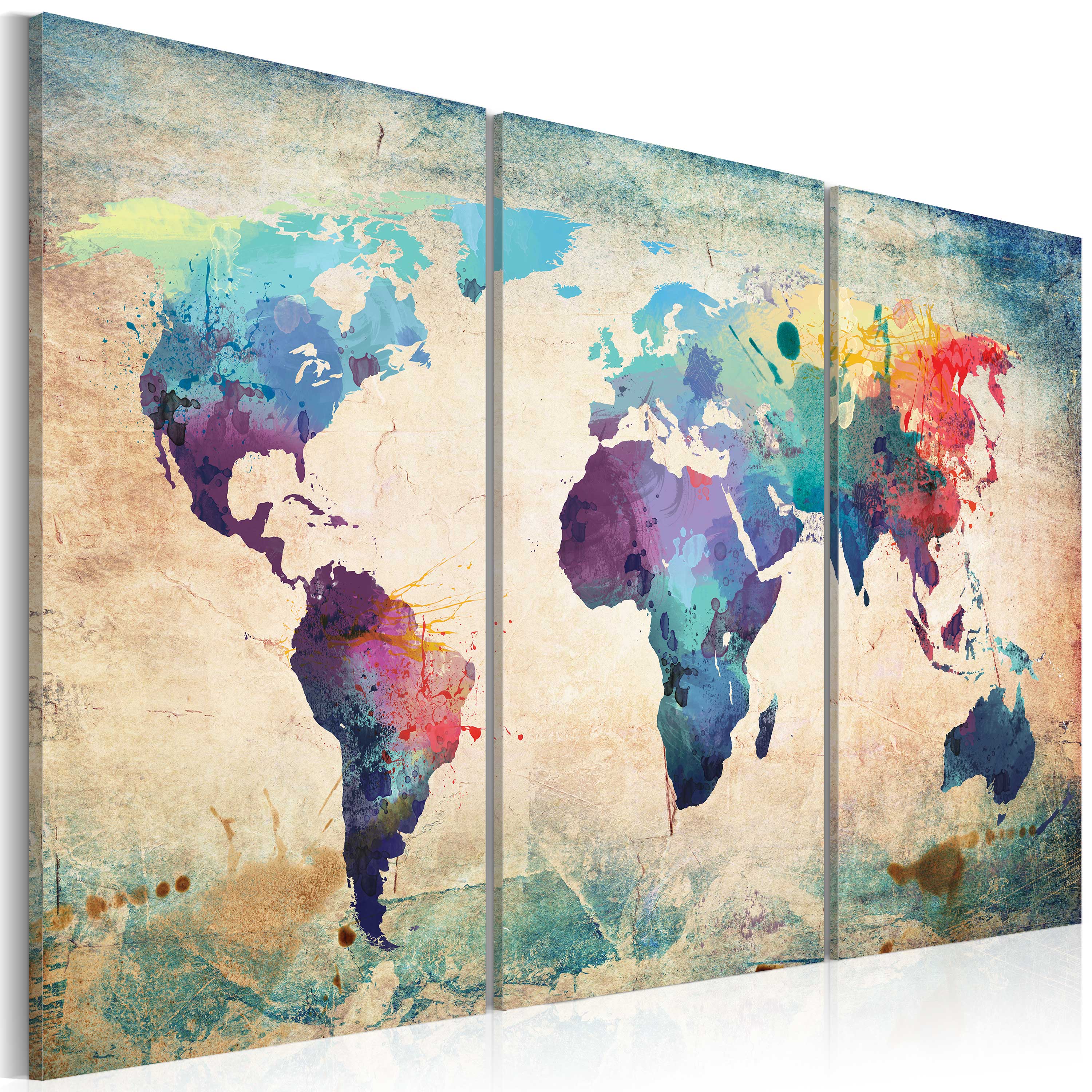 Foto på akryl - Rainbow Map [Glass] 90x60 Mått: 90x60 cm