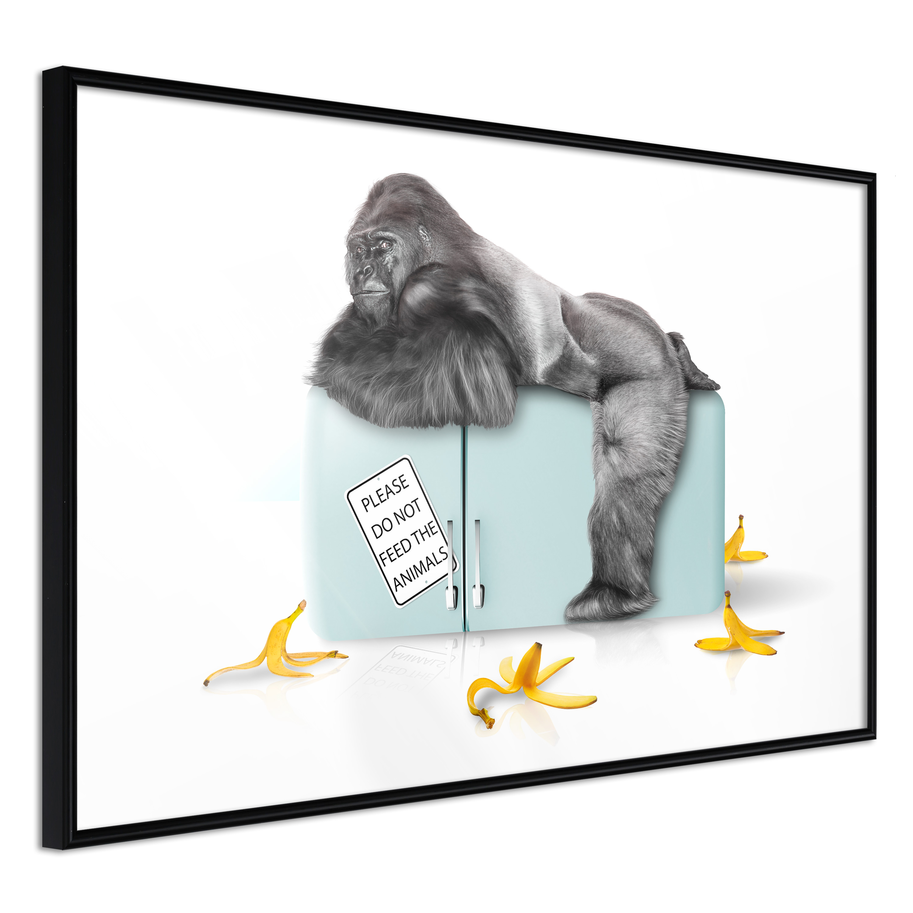 Affisch - Hungry Gorilla [Poster] 30x20 Svart ram, 30x20 cm