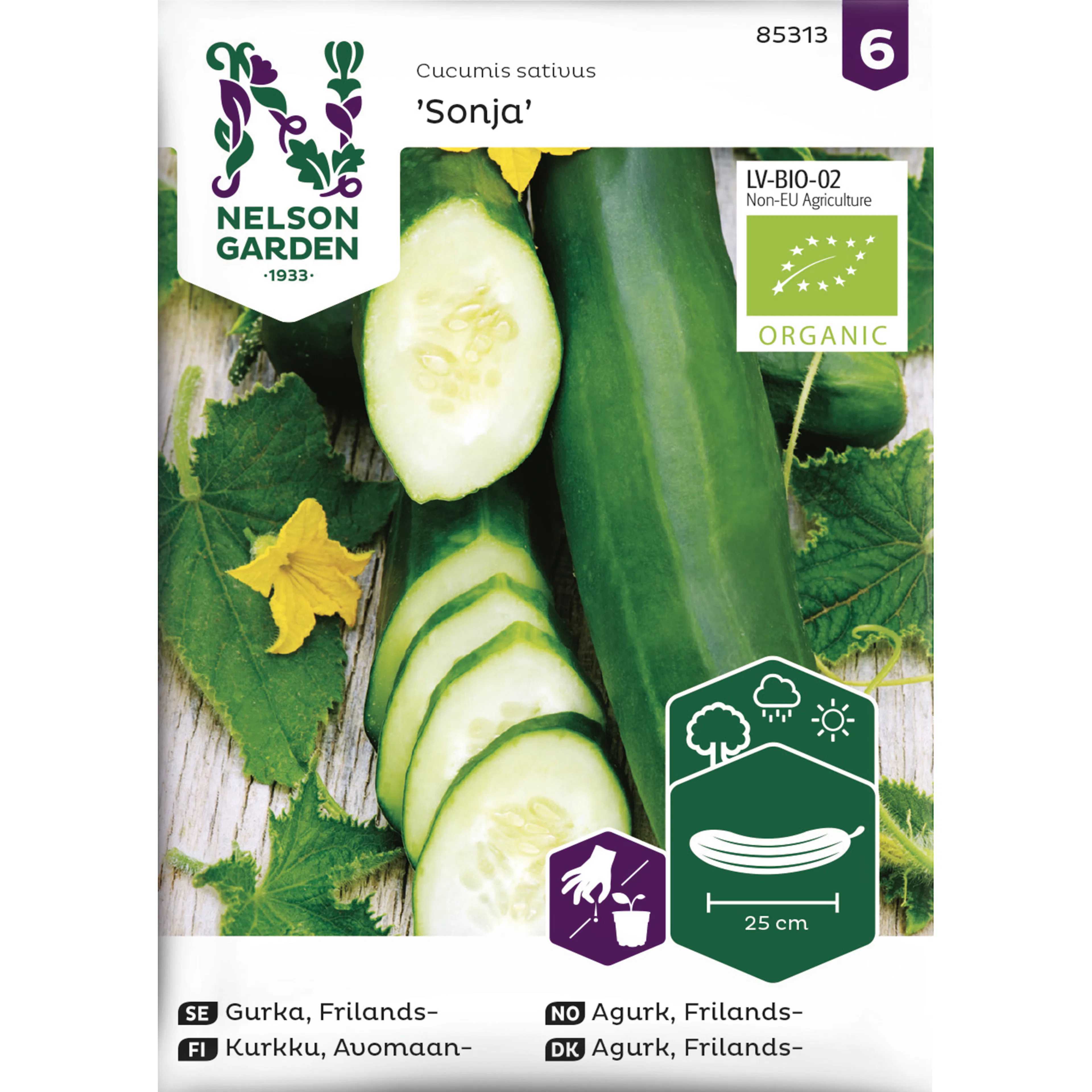 Frö Nelson Garden Gurka Sonja Organic Frilandsgurka
