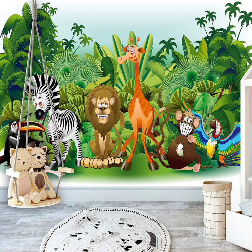 Fototapet Arkiio Självhäftande Jungle Animals