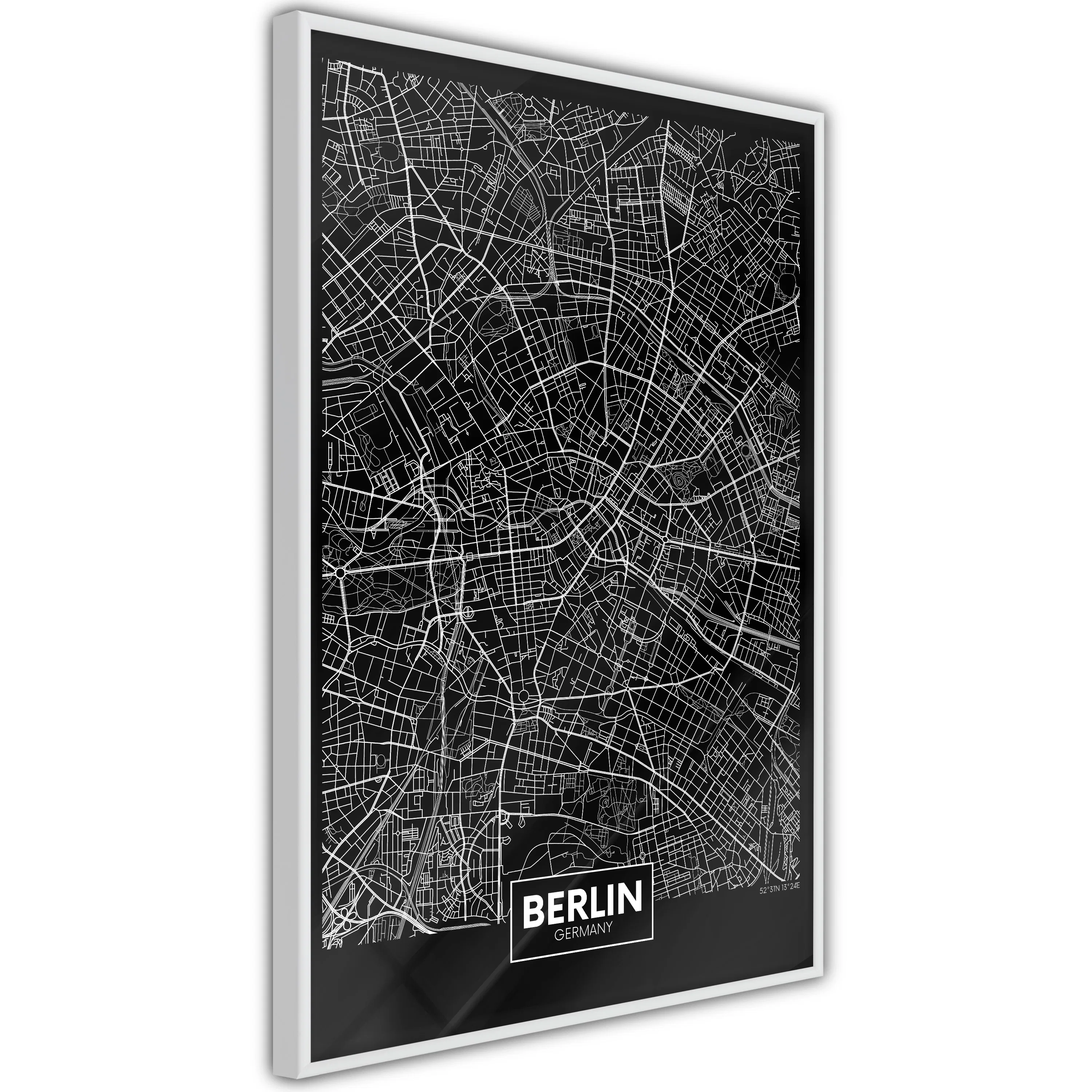 Poster Artgeist Affisch Dark Map of Berlin