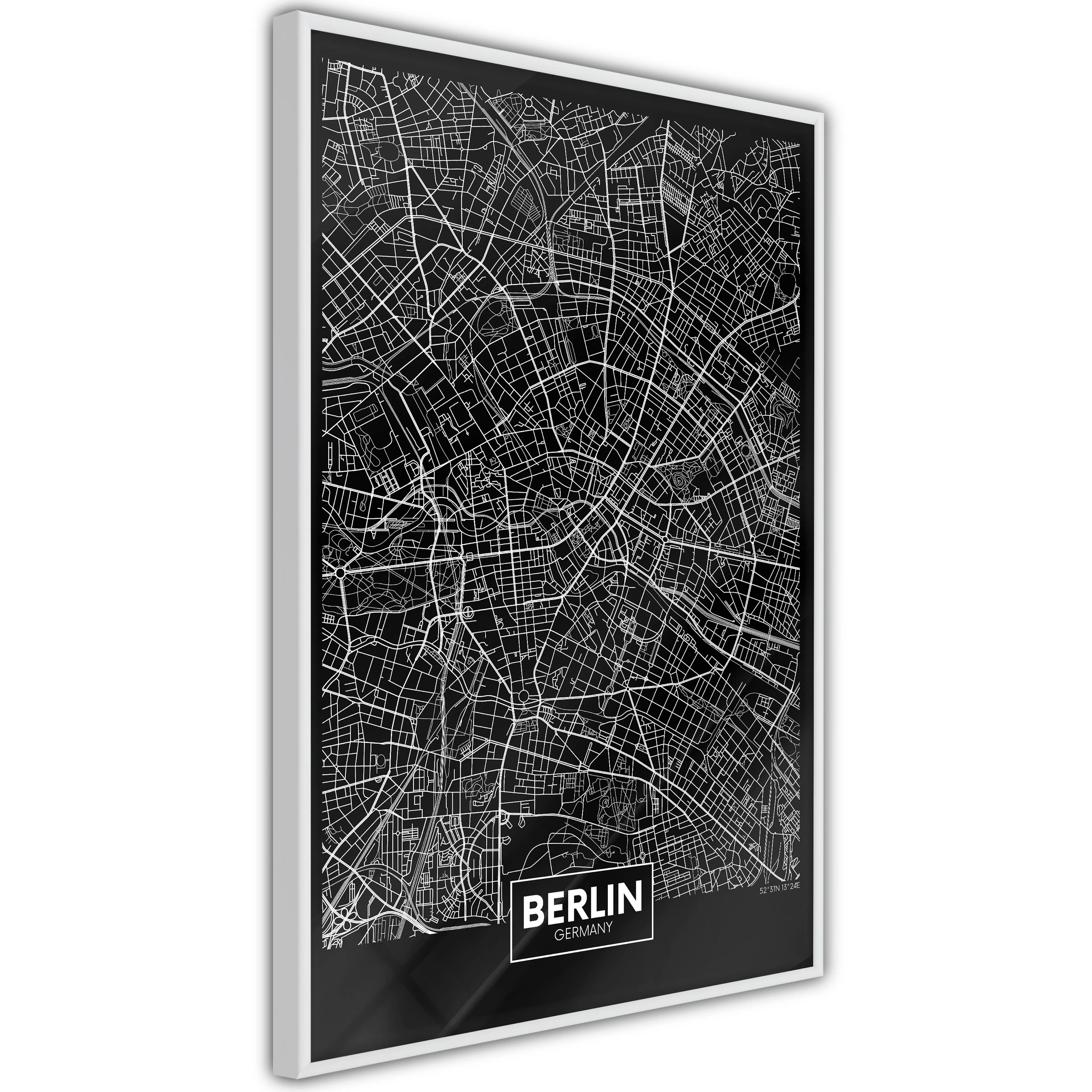 Poster Artgeist Affisch Dark Map of Berlin