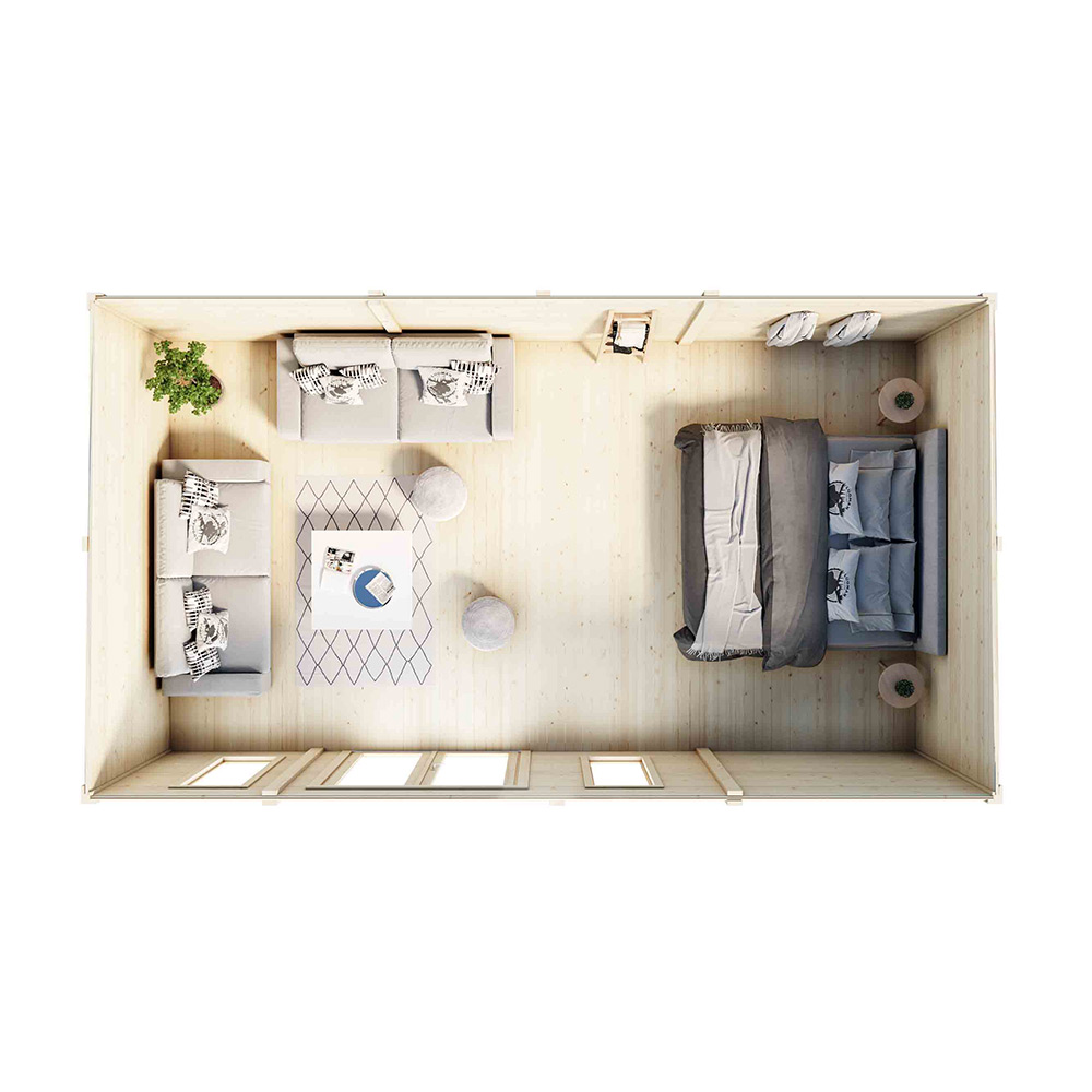 Attefallshus Luoman Lillevilla Teno 28,8 m² Komplett Stuga med Pulpettak