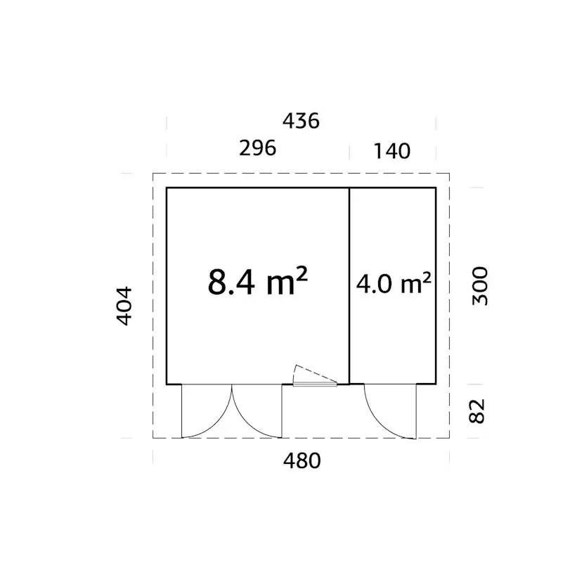 Stuga Palmako Aurelia 13,1 m² (inv. 12,4 m²)