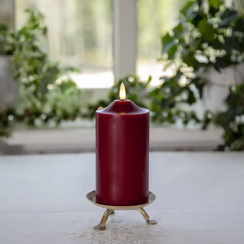 LED-Blockljus Star Trading Flamme Röd